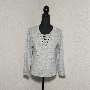 Juniors' It's Our Time Lace-Up Sweater